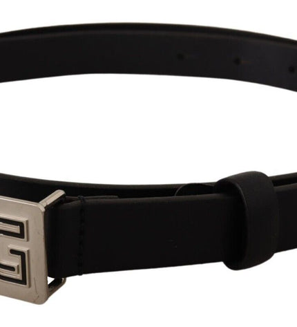 Dolce & Gabbana Elegant Black Leather Belt with Silver Buckle