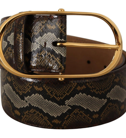 Dolce & Gabbana Elegant Gold Oval Buckle Leather Belt