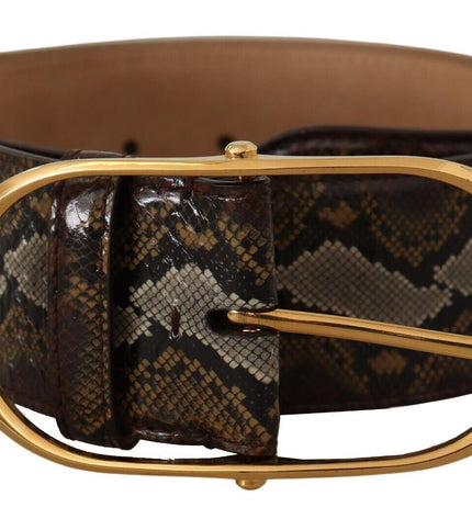 Dolce & Gabbana Elegant Gold Oval Buckle Leather Belt