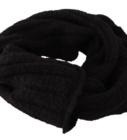 Dolce & Gabbana Elegance Unleashed Black Wool Scarf