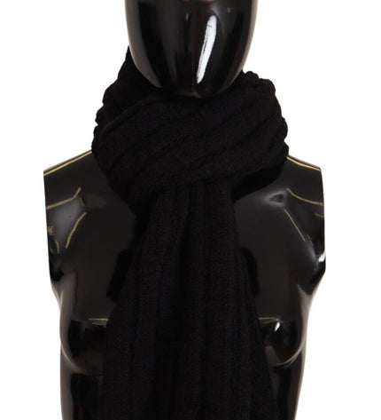 Dolce & Gabbana Elegance Unleashed Black Wool Scarf