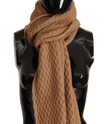 Dolce & Gabbana Elegant Dark Brown Knitted Scarf