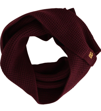 Dolce & Gabbana Elegant Cashmere Knit Scarf in Dark Red