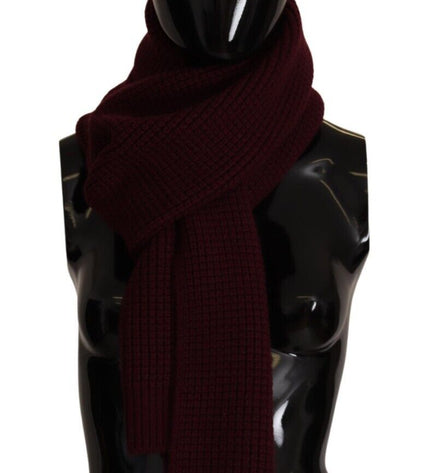 Dolce & Gabbana Elegant Cashmere Knit Scarf in Dark Red