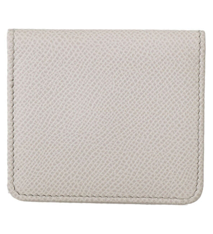 Dolce & Gabbana Chic White Leather Condom Case Wallet