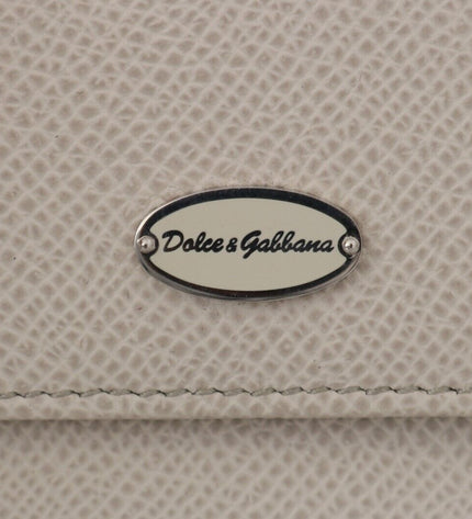 Dolce & Gabbana Chic White Leather Condom Case Wallet