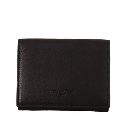 Dolce & Gabbana Elegant Black Leather Trifold Multi Kit