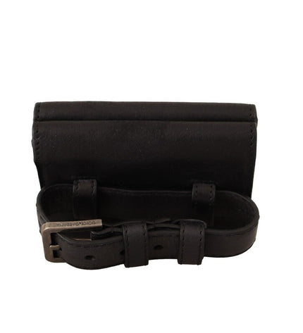 Dolce & Gabbana Elegant Black Leather Trifold Multi Kit