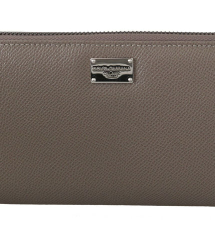 Dolce & Gabbana Beige Continental Zip Leather Wallet