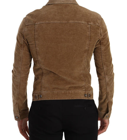 Dolce & Gabbana Elegant Corduroy Logo Jacket