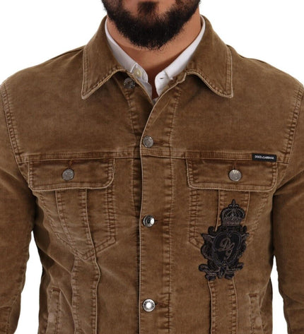 Dolce & Gabbana Elegant Corduroy Logo Jacket