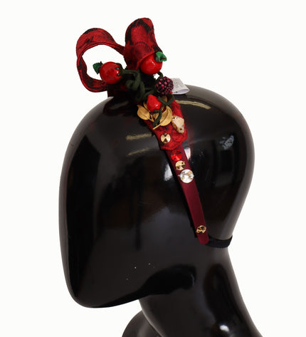 Dolce &amp; Gabbana Diadema Rosso Decorato Ciliegia Sicilia