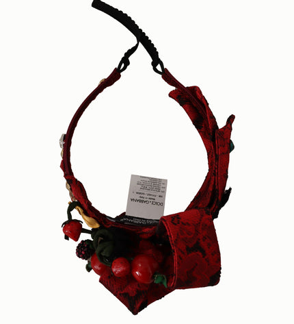 Dolce &amp; Gabbana Diadema Rosso Decorato Ciliegia Sicilia