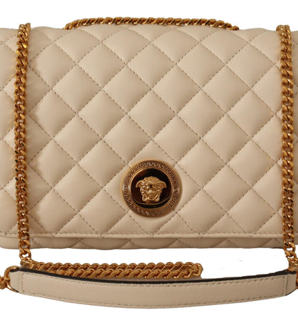 Borsa a tracolla Versace elegante in pelle nappa bianca