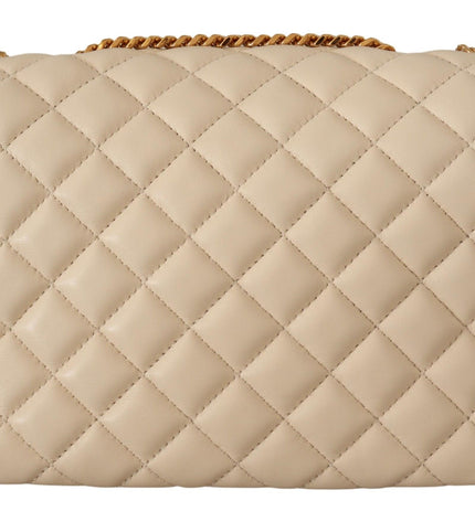 Versace Elegant White Nappa Leather Shoulder Bag