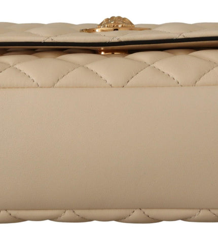 Versace Elegant White Nappa Leather Shoulder Bag