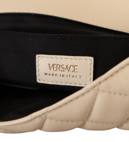 Versace Elegant White Nappa Leather Shoulder Bag