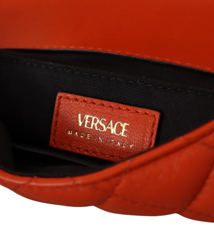 Versace Elegant Red Nappa Leather Crossbody Bag