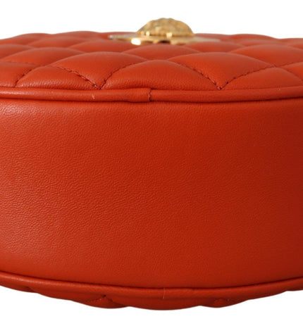 Versace Elegant Round Nappa Leather Crossbody Bag