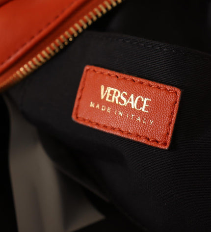 Versace Elegant Round Nappa Leather Crossbody Bag