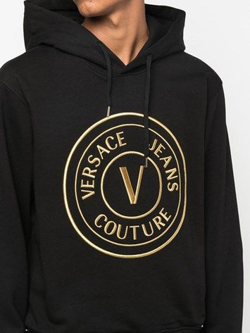 Felpa con cappuccio nera chic di Versace Jeans