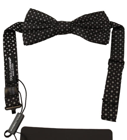 Dolce & Gabbana Elegant Silk Black Fantasy Bow Tie