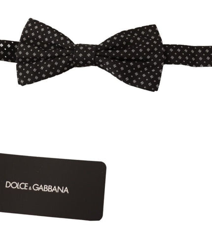 Dolce &amp; Gabbana Papillon Elegante In Seta Fantasia Nera