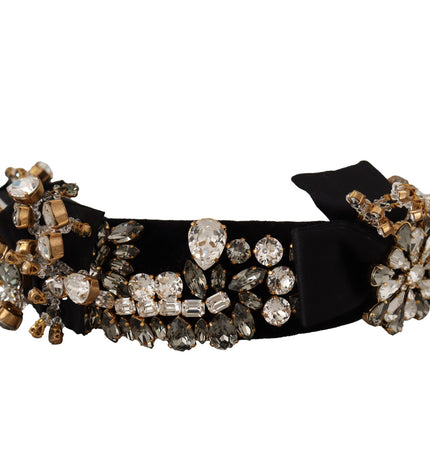 Dolce & Gabbana Embroidered Silk Crystal Tiara