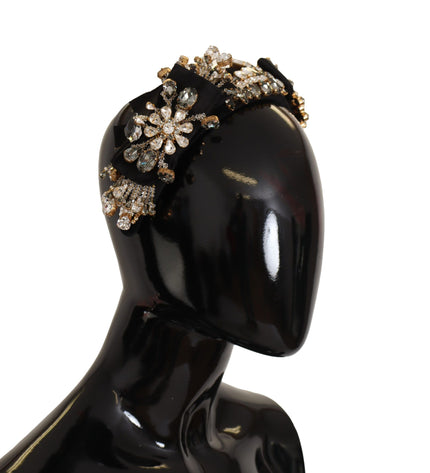 Dolce & Gabbana Embroidered Silk Crystal Tiara