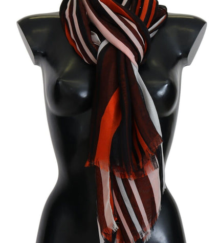 Dolce & Gabbana Elegant Multicolor Silk Fringed Scarf