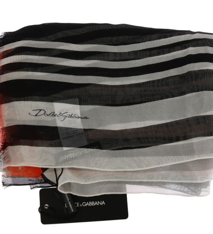 Dolce & Gabbana Elegant Multicolor Silk Fringed Scarf