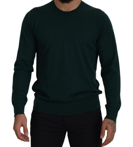 Dolce &amp; Gabbana Elegante Maglione Girocollo In Cashmere Verde