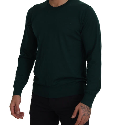 Dolce & Gabbana Elegant Green Crewneck Cashmere Sweater