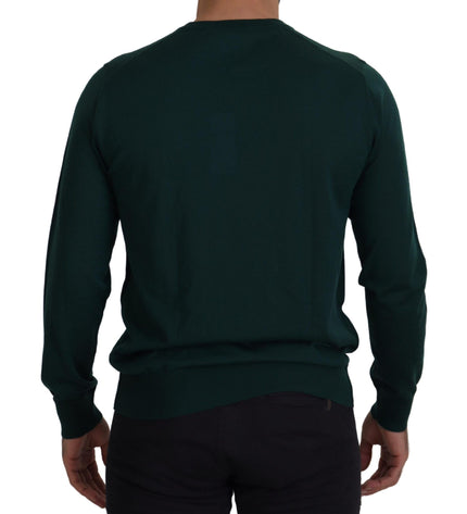 Dolce &amp; Gabbana Elegante Maglione Girocollo In Cashmere Verde