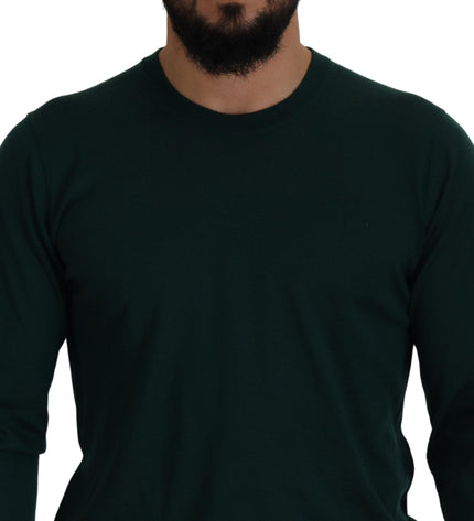 Dolce & Gabbana Elegant Green Crewneck Cashmere Sweater