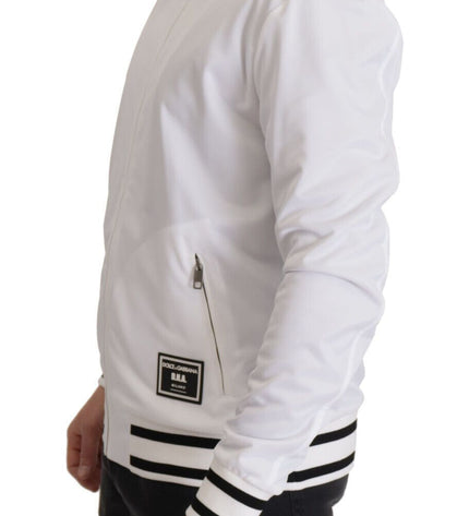 Dolce &amp; Gabbana Elegante maglione bianco con zip da uomo