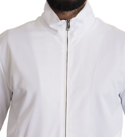 Dolce &amp; Gabbana Elegante maglione bianco con zip da uomo