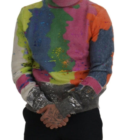 Dolce & Gabbana Multicolor Turtleneck TV Motive Sweater