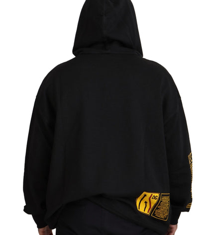 Dolce & Gabbana Elegant Black Cotton Hooded Sweater