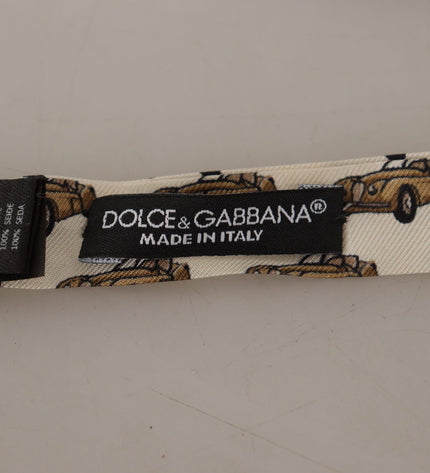 Dolce &amp; Gabbana Elegante Papillon In Seta Con Stampa Auto