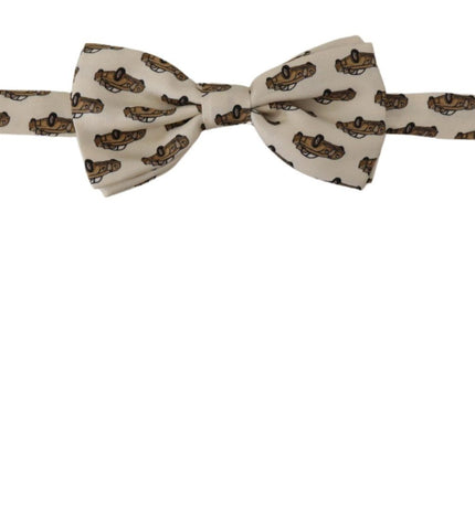 Dolce & Gabbana Elegant Car Print Silk Bow Tie