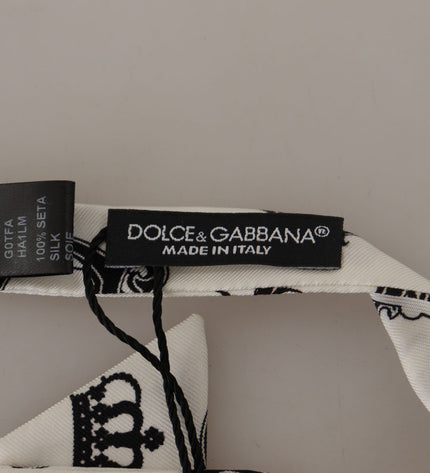 Dolce &amp; Gabbana Elegante Papillon In Seta Con Fantasia Corona