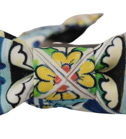 Dolce & Gabbana Majolica Print Silk Bow Tie