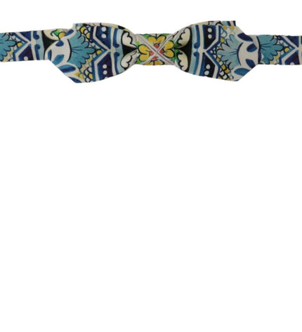 Dolce & Gabbana Majolica Print Silk Bow Tie