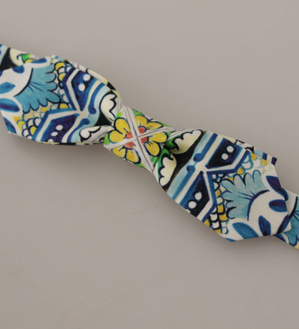 Dolce & Gabbana Majolica Print Silk Bow Tie