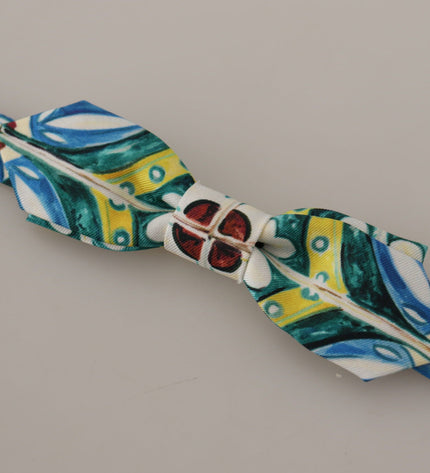 Dolce & Gabbana Elegant Silk Majolica Print Bow Tie