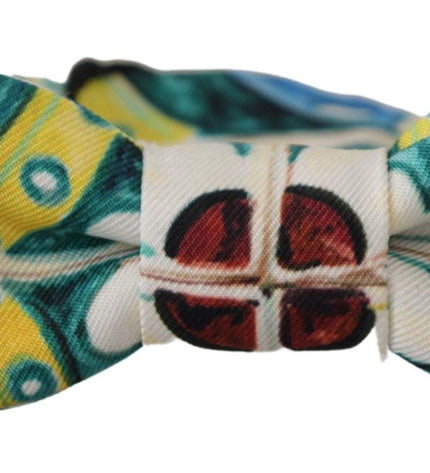 Dolce & Gabbana Elegant Silk Majolica Print Bow Tie