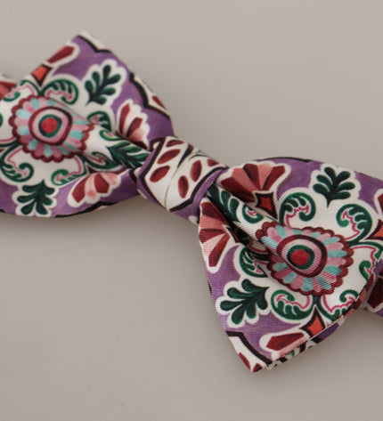 Dolce & Gabbana Multicolor Silk Bow Tie Elegant Accessory