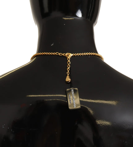 Dolce & Gabbana Glamorous Gold Crystal Charm Necklace