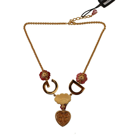 Dolce & Gabbana Glamorous Gold Crystal Charm Necklace